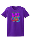 Eat Sleep Rave Repeat Color Womens Dark T-Shirt by TooLoud-Womens T-Shirt-TooLoud-Purple-X-Small-Davson Sales