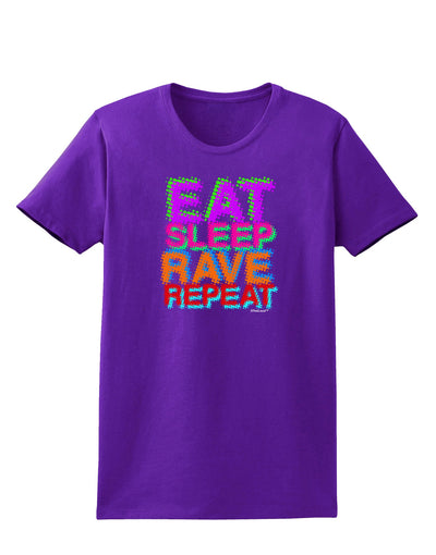 Eat Sleep Rave Repeat Color Womens Dark T-Shirt by TooLoud-Womens T-Shirt-TooLoud-Purple-X-Small-Davson Sales