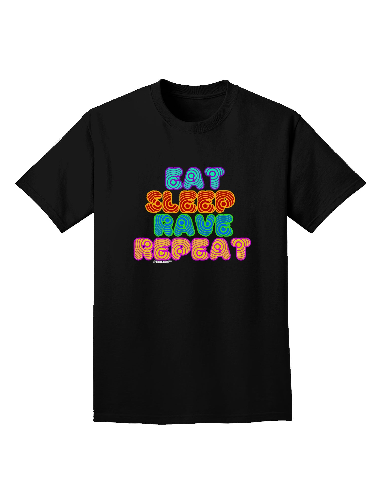 Eat Sleep Rave Repeat Hypnotic Adult Dark T-Shirt by TooLoud-Mens T-Shirt-TooLoud-Black-Small-Davson Sales