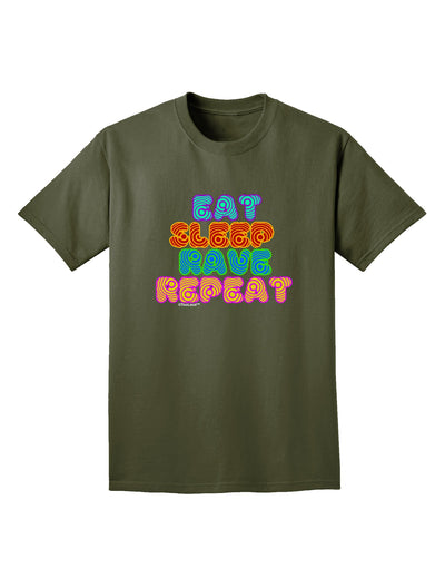 Eat Sleep Rave Repeat Hypnotic Adult Dark T-Shirt by TooLoud-Mens T-Shirt-TooLoud-Military-Green-Small-Davson Sales