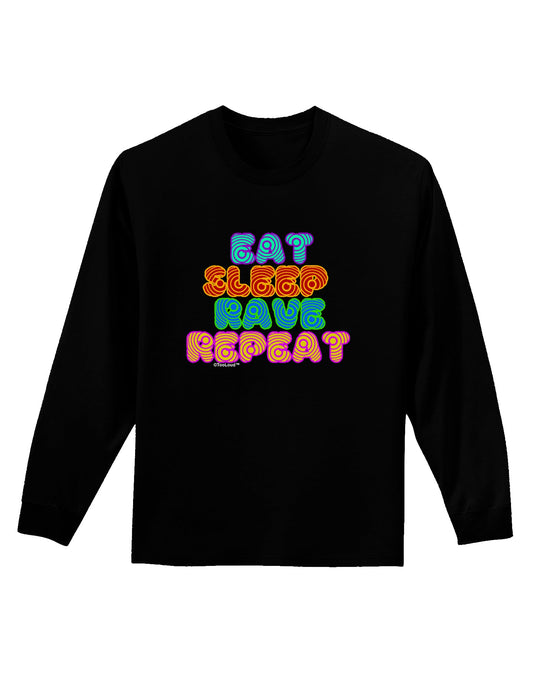 Eat Sleep Rave Repeat Hypnotic Adult Long Sleeve Dark T-Shirt by TooLoud-TooLoud-Black-Small-Davson Sales
