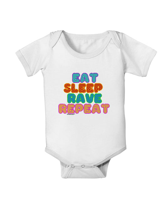 Eat Sleep Rave Repeat Hypnotic Baby Romper Bodysuit by TooLoud-Baby Romper-TooLoud-White-06-Months-Davson Sales
