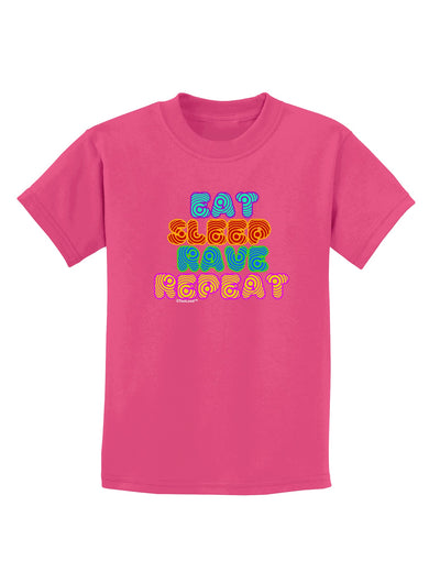 Eat Sleep Rave Repeat Hypnotic Childrens Dark T-Shirt by TooLoud-Childrens T-Shirt-TooLoud-Sangria-X-Small-Davson Sales