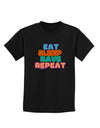 Eat Sleep Rave Repeat Hypnotic Childrens Dark T-Shirt by TooLoud-Childrens T-Shirt-TooLoud-Black-X-Small-Davson Sales