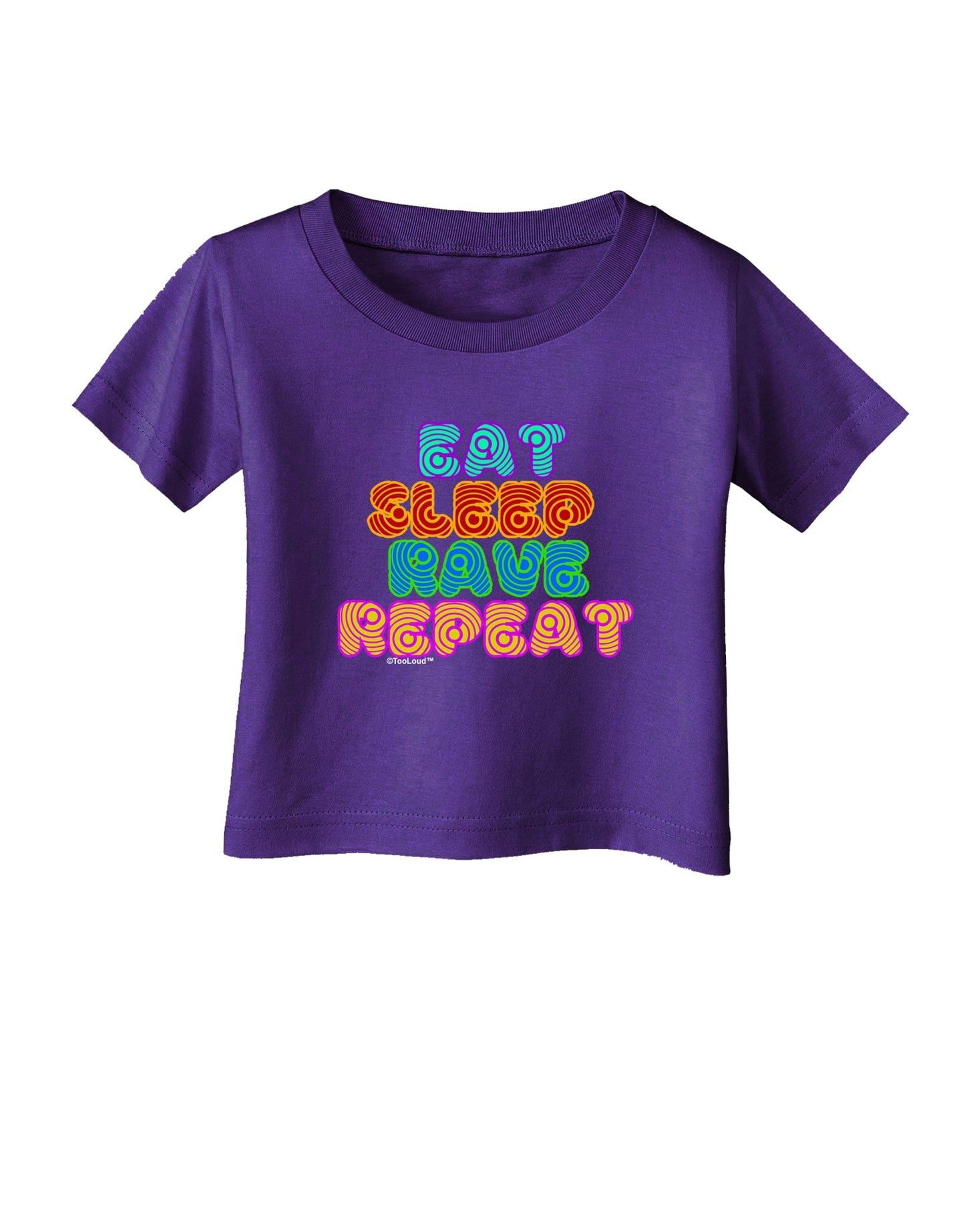 Eat Sleep Rave Repeat Hypnotic Infant T-Shirt Dark by TooLoud-Infant T-Shirt-TooLoud-Purple-06-Months-Davson Sales