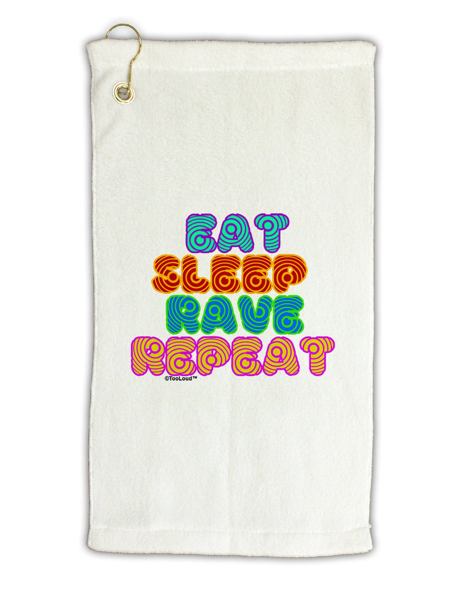 Eat Sleep Rave Repeat Hypnotic Micro Terry Gromet Golf Towel 16 x 25 inch by TooLoud-Golf Towel-TooLoud-White-Davson Sales