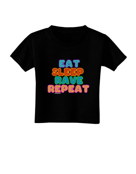 Eat Sleep Rave Repeat Hypnotic Toddler T-Shirt Dark by TooLoud-Toddler T-Shirt-TooLoud-Black-2T-Davson Sales