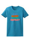 Eat Sleep Rave Repeat Hypnotic Womens Dark T-Shirt by TooLoud-Womens T-Shirt-TooLoud-Turquoise-X-Small-Davson Sales