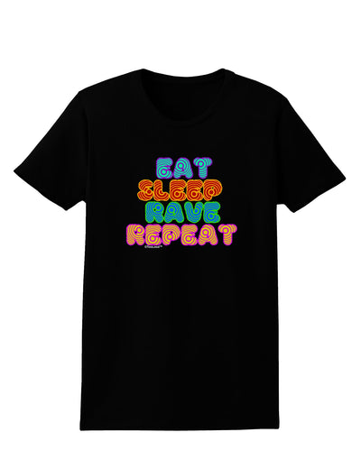 Eat Sleep Rave Repeat Hypnotic Womens Dark T-Shirt by TooLoud-Womens T-Shirt-TooLoud-Black-X-Small-Davson Sales