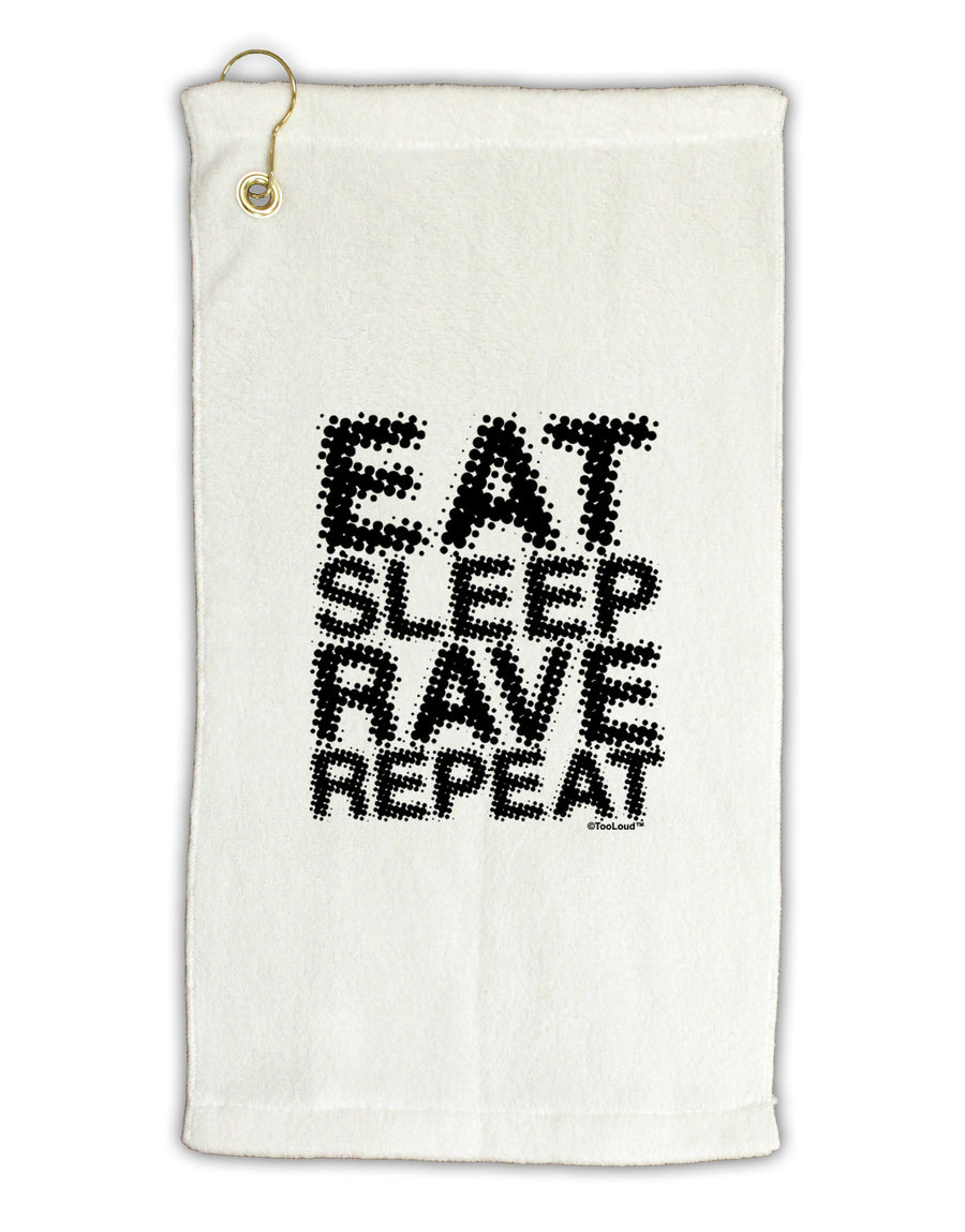 Eat Sleep Rave Repeat Micro Terry Gromet Golf Towel 16 x 25 inch by TooLoud-Golf Towel-TooLoud-White-Davson Sales