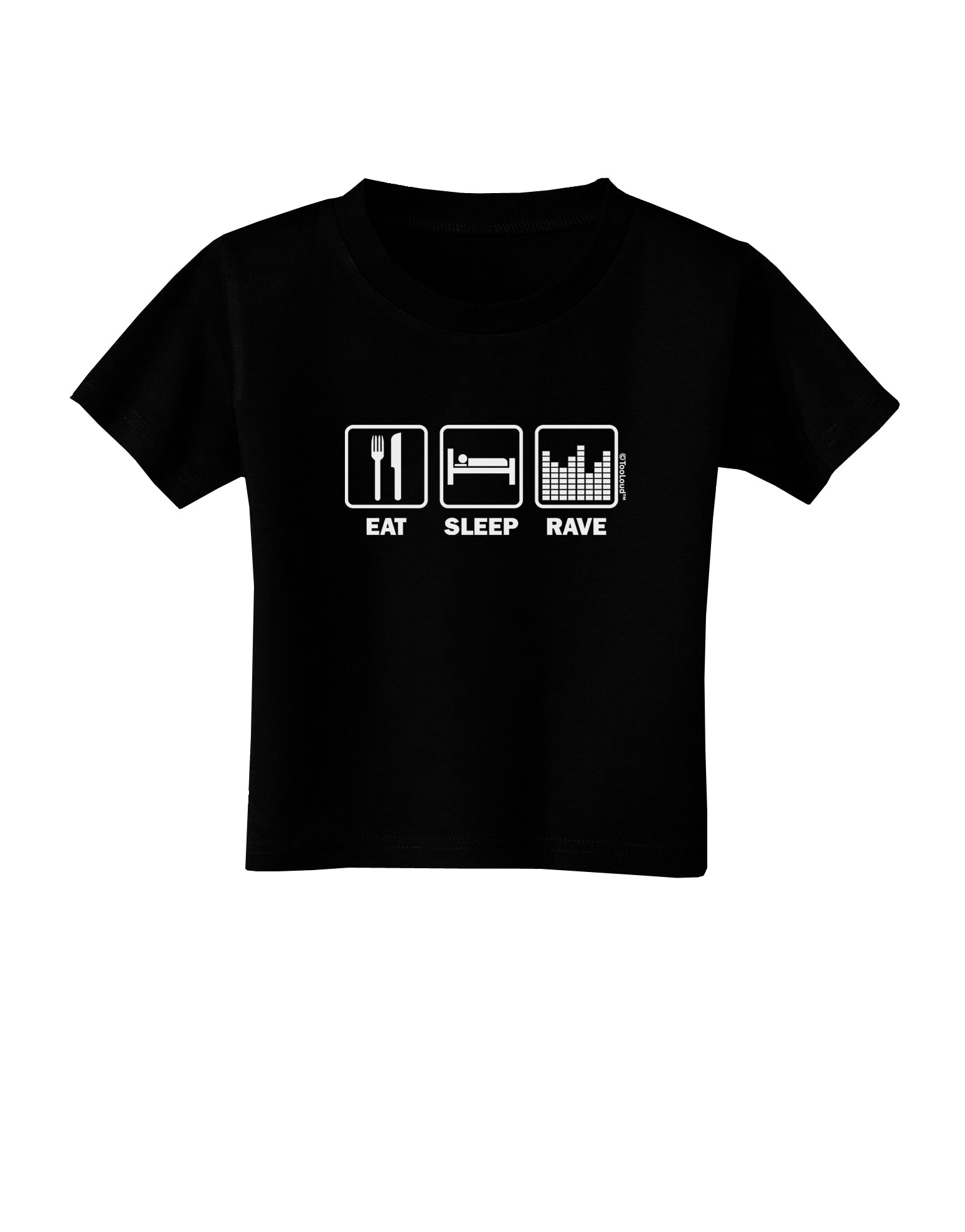 Eat Sleep Rave Toddler T-Shirt Dark by TooLoud-Toddler T-Shirt-TooLoud-Black-2T-Davson Sales