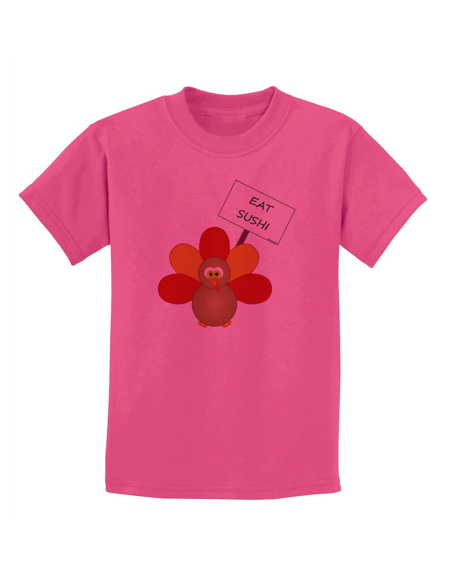Eat Sushi Thanksgiving Turkey Childrens T-Shirt-Childrens T-Shirt-TooLoud-Sangria-X-Small-Davson Sales