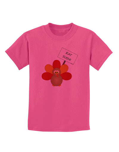 Eat Sushi Thanksgiving Turkey Childrens T-Shirt-Childrens T-Shirt-TooLoud-Sangria-X-Small-Davson Sales