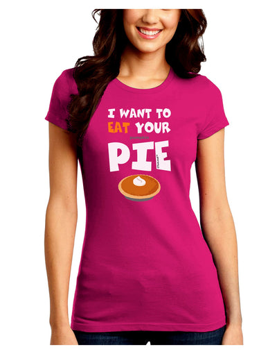 Eat Your Pie Juniors Crew Dark T-Shirt-T-Shirts Juniors Tops-TooLoud-Hot-Pink-Juniors Fitted Small-Davson Sales