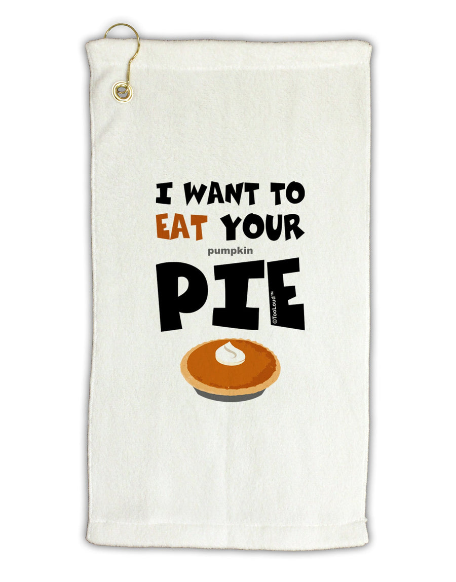 Eat Your Pie Micro Terry Gromet Golf Towel 16 x 25 inch-Golf Towel-TooLoud-White-Davson Sales