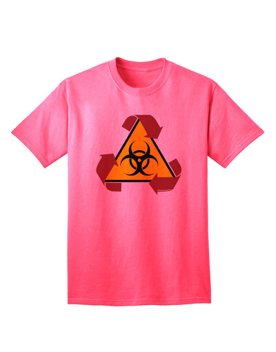 Eco-Friendly Biohazard Sign Adult T-Shirt: A Sustainable Fashion Choice by TooLoud-Mens T-shirts-TooLoud-Neon-Pink-Small-Davson Sales