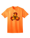 Eco-Friendly Biohazard Sign Adult T-Shirt: A Sustainable Fashion Choice by TooLoud-Mens T-shirts-TooLoud-Neon-Orange-Small-Davson Sales