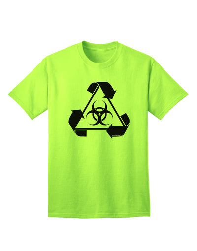 Eco-friendly Biohazard Sign Black and White Adult T-Shirt - A Sustainable Fashion Choice by TooLoud-Mens T-shirts-TooLoud-Neon-Green-Small-Davson Sales