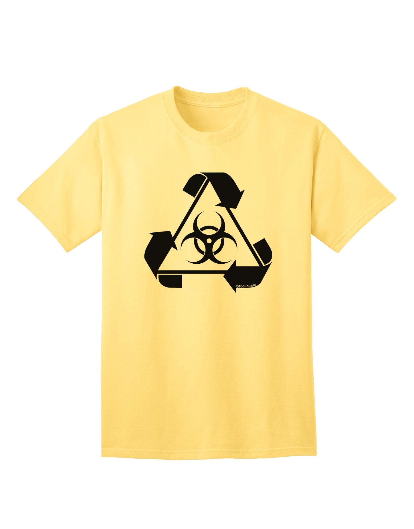 Eco-friendly Biohazard Sign Black and White Adult T-Shirt - A Sustainable Fashion Choice by TooLoud-Mens T-shirts-TooLoud-Yellow-Small-Davson Sales