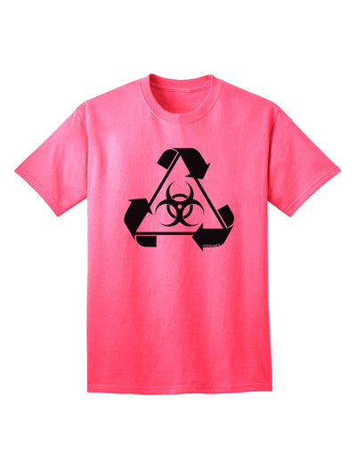 Eco-friendly Biohazard Sign Black and White Adult T-Shirt - A Sustainable Fashion Choice by TooLoud-Mens T-shirts-TooLoud-Neon-Pink-Small-Davson Sales