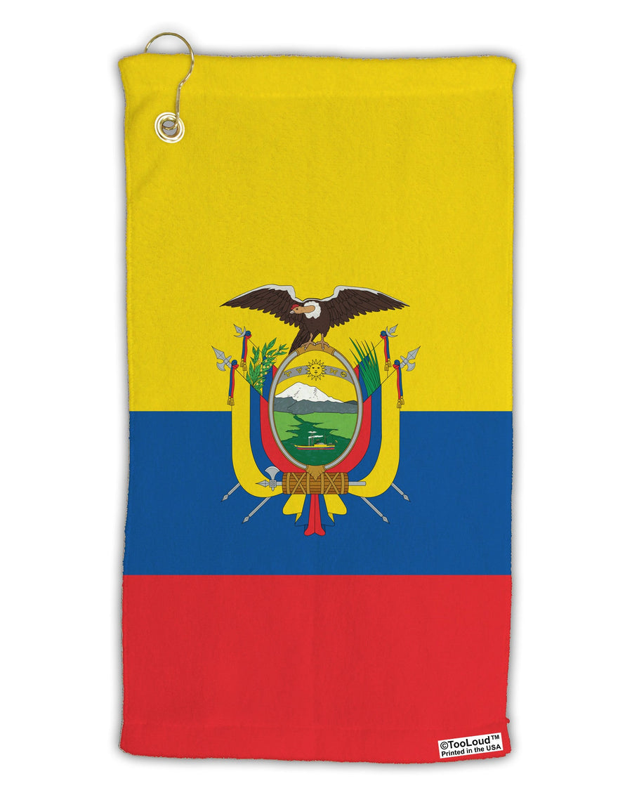 Ecuador Flag AOP Micro Terry Gromet Golf Towel 15 x 22 Inch All Over Print-Golf Towel-TooLoud-White-Davson Sales