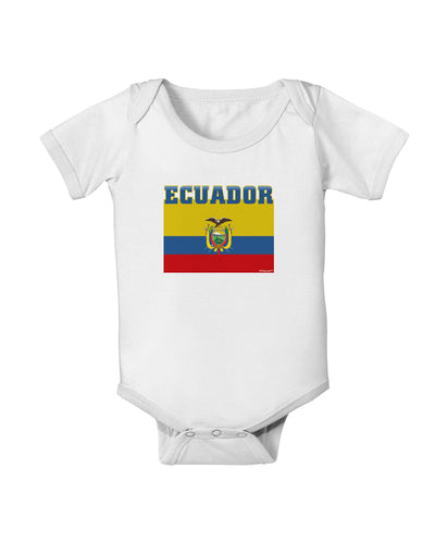 Ecuador Flag Baby Romper Bodysuit-Baby Romper-TooLoud-White-06-Months-Davson Sales