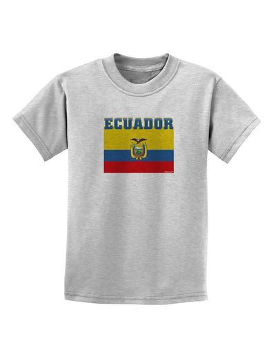 Ecuador Flag Childrens T-Shirt-Childrens T-Shirt-TooLoud-AshGray-X-Small-Davson Sales