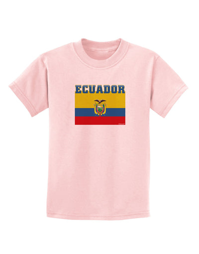 Ecuador Flag Childrens T-Shirt-Childrens T-Shirt-TooLoud-PalePink-X-Small-Davson Sales