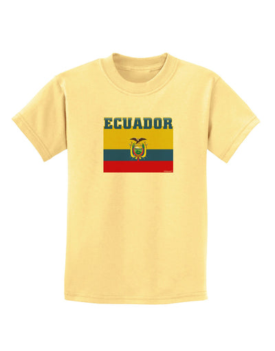 Ecuador Flag Childrens T-Shirt-Childrens T-Shirt-TooLoud-Daffodil-Yellow-X-Small-Davson Sales