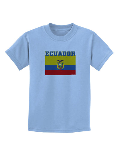 Ecuador Flag Childrens T-Shirt-Childrens T-Shirt-TooLoud-Light-Blue-X-Small-Davson Sales