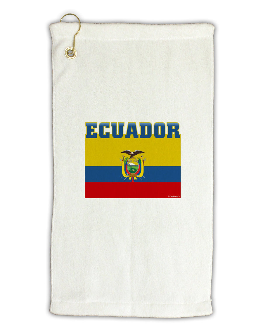 Ecuador Flag Micro Terry Gromet Golf Towel 16 x 25 inch-Golf Towel-TooLoud-White-Davson Sales