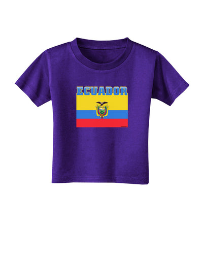 Ecuador Flag Toddler T-Shirt Dark-Toddler T-Shirt-TooLoud-Purple-2T-Davson Sales