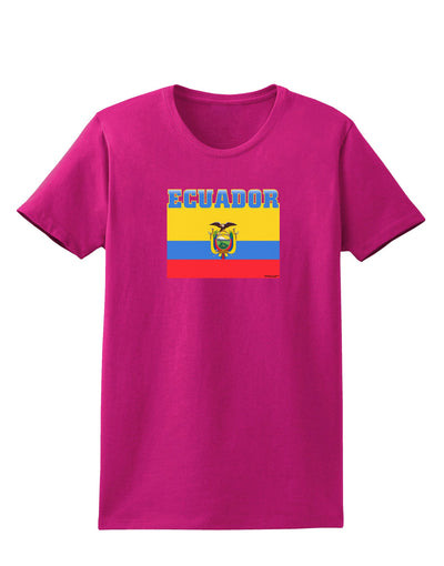 Ecuador Flag Womens Dark T-Shirt-TooLoud-Hot-Pink-Small-Davson Sales