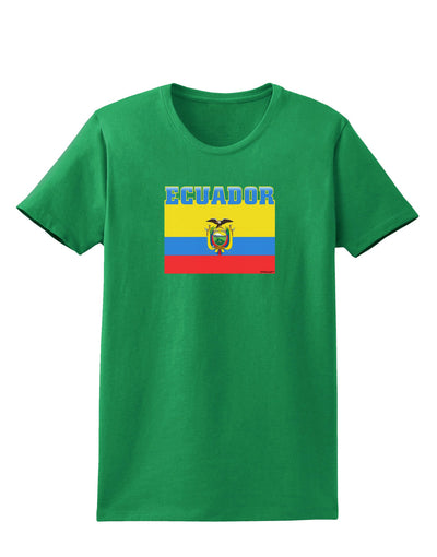 Ecuador Flag Womens Dark T-Shirt-TooLoud-Kelly-Green-X-Small-Davson Sales