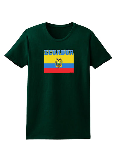 Ecuador Flag Womens Dark T-Shirt-TooLoud-Forest-Green-Small-Davson Sales