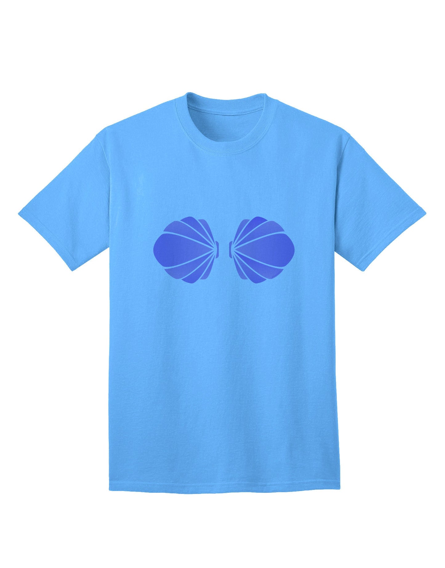 Effortless Elegance: Adult Halloween T-Shirt - Mermaid Costume with Purple Shells-Mens T-shirts-TooLoud-Aquatic-Blue-Small-Davson Sales