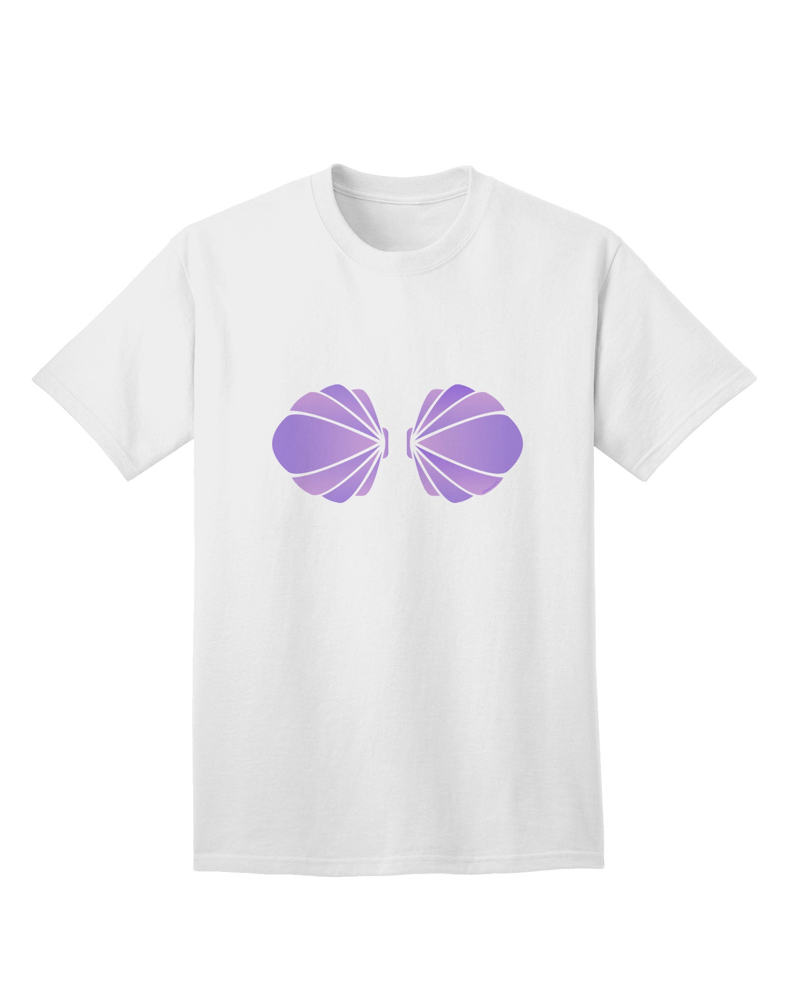 Effortless Elegance: Adult Halloween T-Shirt - Mermaid Costume with Purple Shells-Mens T-shirts-TooLoud-White-Small-Davson Sales