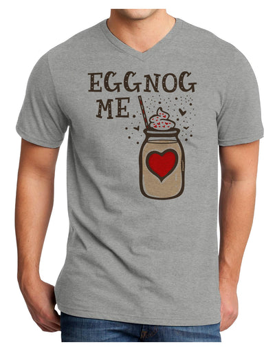 Eggnog Me Adult V-Neck T-shirt HeatherGray 4XL Tooloud