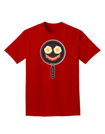 Eggs and Bacon Smiley Face Adult Dark T-Shirt by TooLoud-Mens T-Shirt-TooLoud-Red-Small-Davson Sales