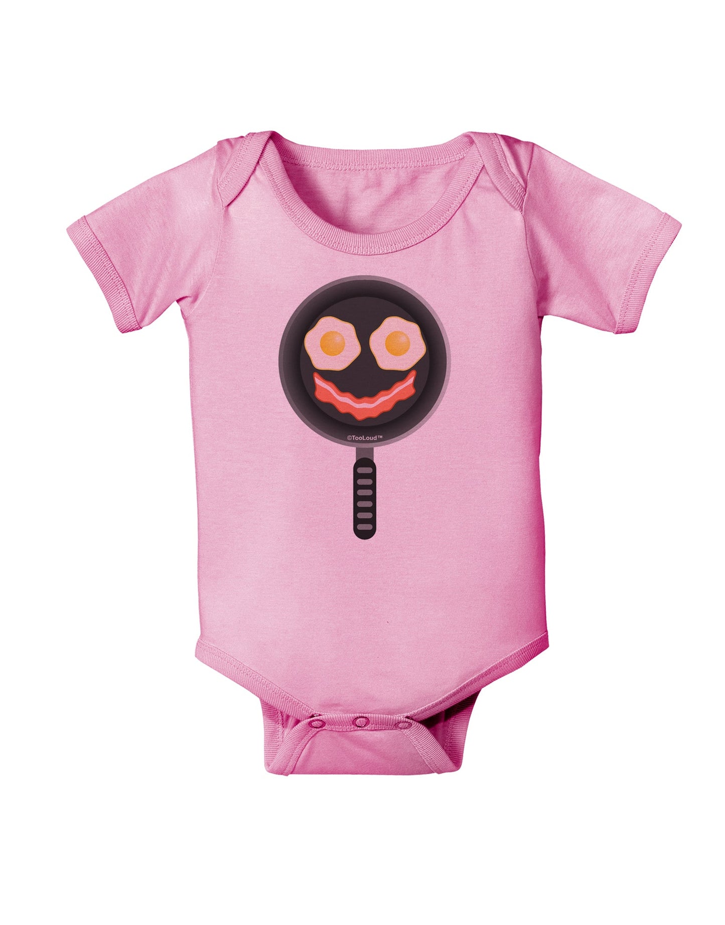 Eggs and Bacon Smiley Face Baby Romper Bodysuit by TooLoud-Baby Romper-TooLoud-Light-Pink-06-Months-Davson Sales