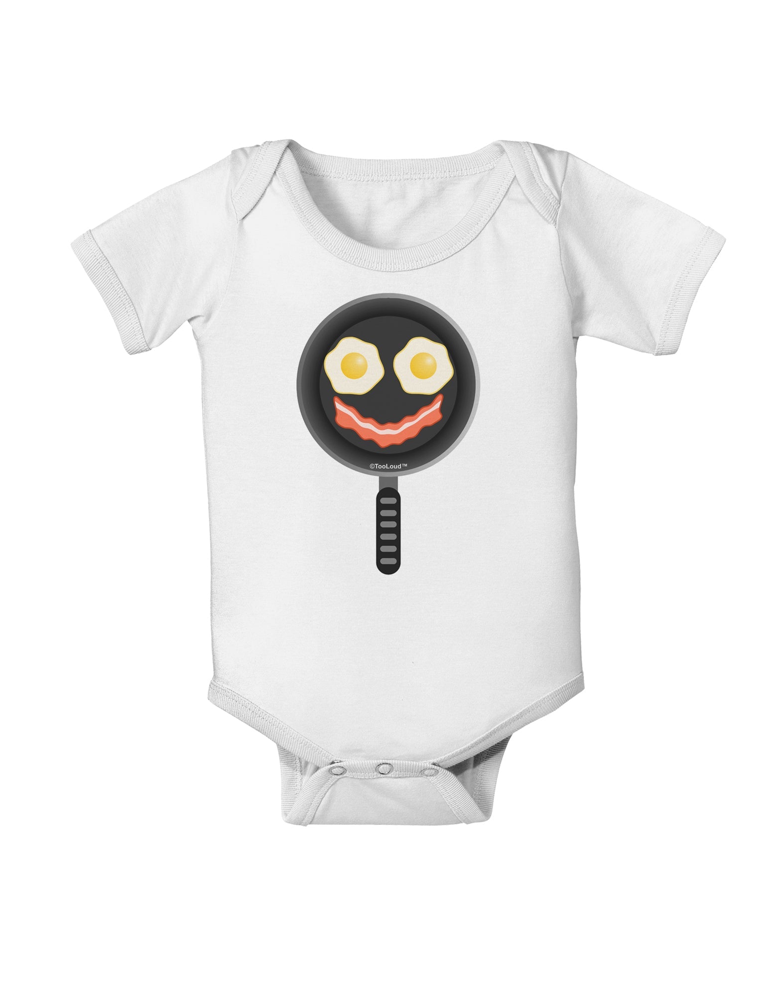 Eggs and Bacon Smiley Face Baby Romper Bodysuit by TooLoud-Baby Romper-TooLoud-White-06-Months-Davson Sales