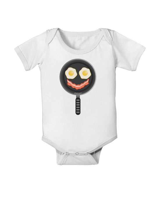 Eggs and Bacon Smiley Face Baby Romper Bodysuit by TooLoud-Baby Romper-TooLoud-White-06-Months-Davson Sales