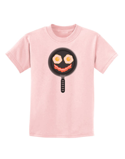 Eggs and Bacon Smiley Face Childrens T-Shirt by TooLoud-Childrens T-Shirt-TooLoud-PalePink-X-Small-Davson Sales