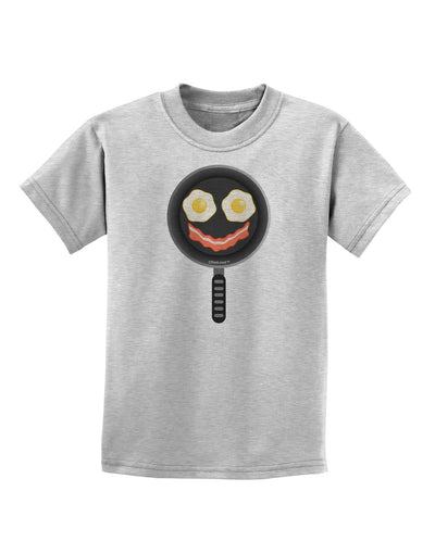 Eggs and Bacon Smiley Face Childrens T-Shirt by TooLoud-Childrens T-Shirt-TooLoud-AshGray-X-Small-Davson Sales