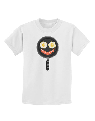 Eggs and Bacon Smiley Face Childrens T-Shirt by TooLoud-Childrens T-Shirt-TooLoud-White-X-Small-Davson Sales