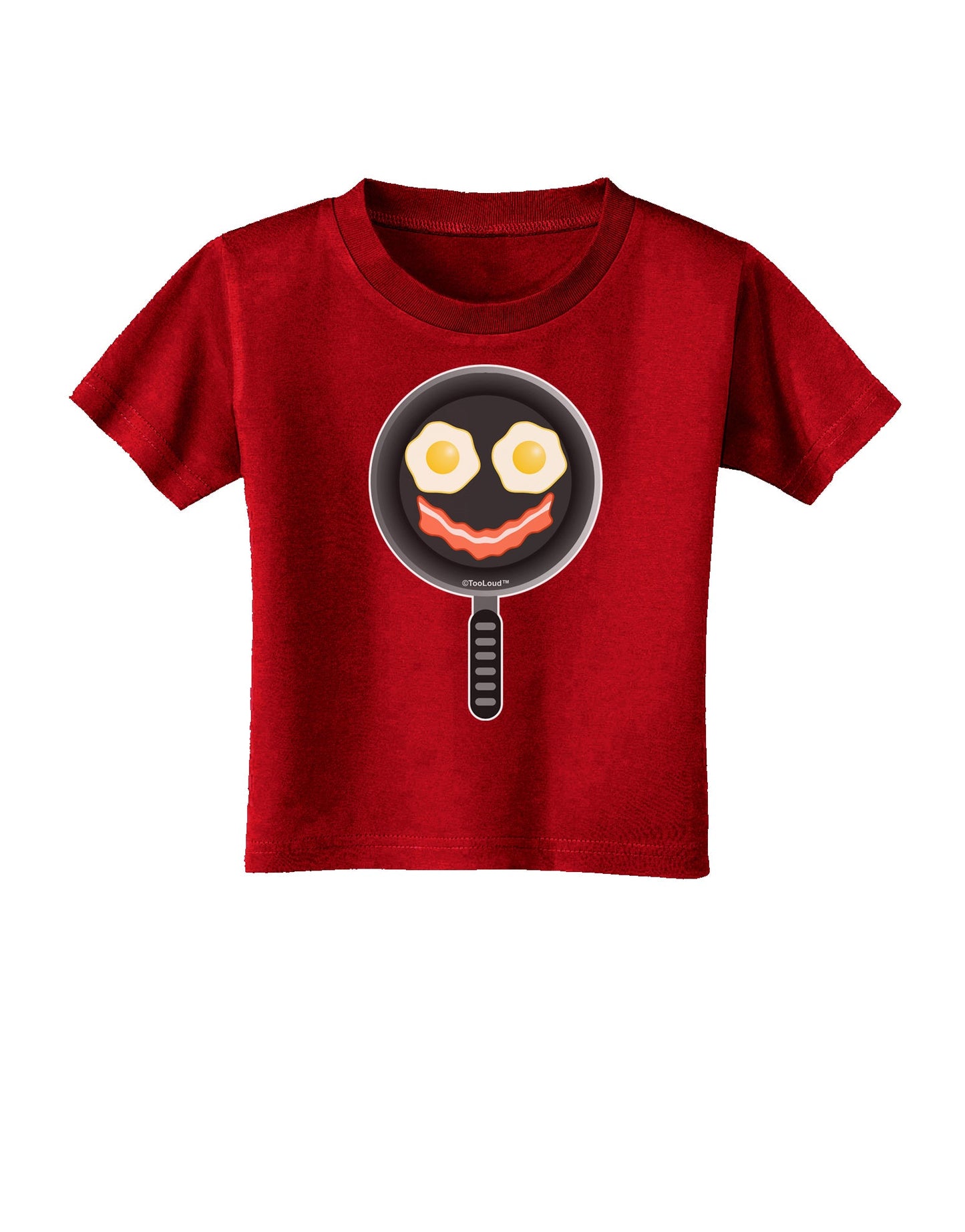 Eggs and Bacon Smiley Face Toddler T-Shirt Dark by TooLoud-Toddler T-Shirt-TooLoud-Red-2T-Davson Sales