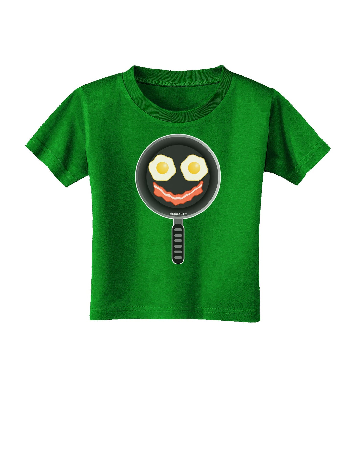 Eggs and Bacon Smiley Face Toddler T-Shirt Dark by TooLoud-Toddler T-Shirt-TooLoud-Clover-Green-2T-Davson Sales