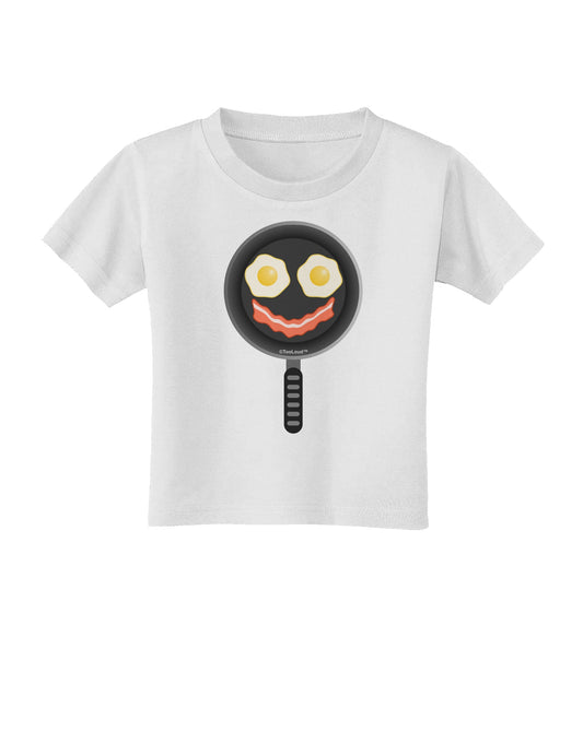 Eggs and Bacon Smiley Face Toddler T-Shirt by TooLoud-Toddler T-Shirt-TooLoud-White-2T-Davson Sales