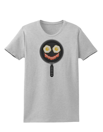 Eggs and Bacon Smiley Face Womens T-Shirt by TooLoud-Womens T-Shirt-TooLoud-AshGray-X-Small-Davson Sales