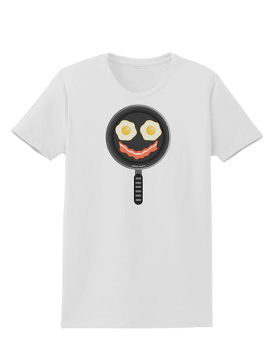 Eggs and Bacon Smiley Face Womens T-Shirt by TooLoud-Womens T-Shirt-TooLoud-White-X-Small-Davson Sales